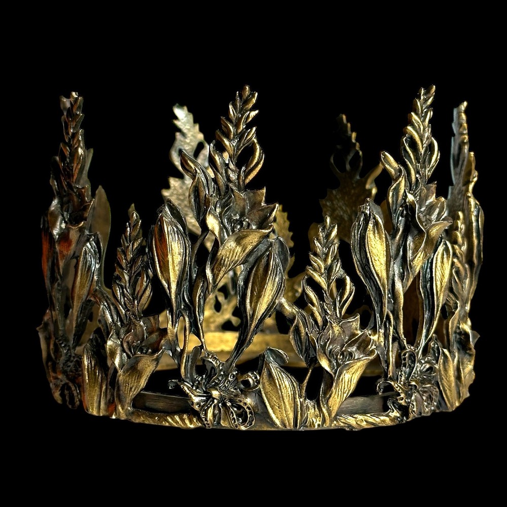 Scents & Accents Vintage‎ 1998 Fine Pewter Floral Crown Candle Sleeve Holder USA